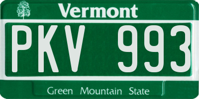 VT license plate PKV993