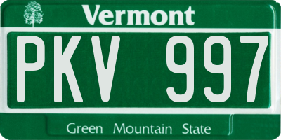 VT license plate PKV997