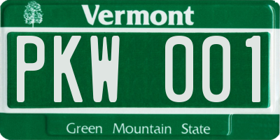 VT license plate PKW001