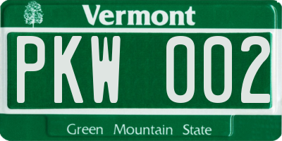 VT license plate PKW002