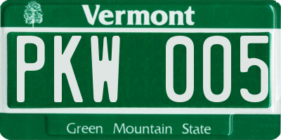 VT license plate PKW005