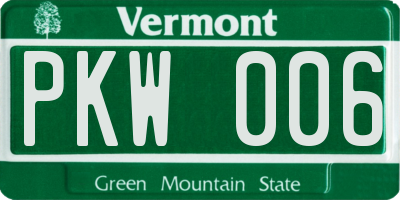 VT license plate PKW006