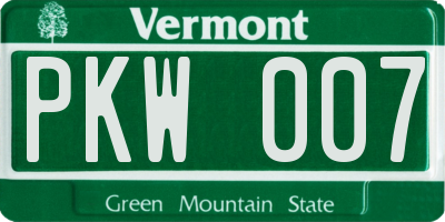 VT license plate PKW007