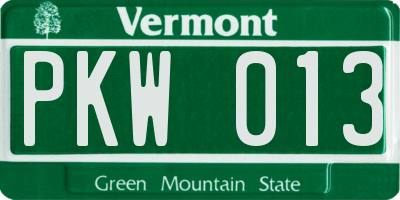 VT license plate PKW013