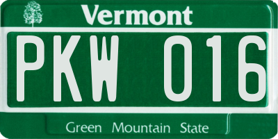 VT license plate PKW016