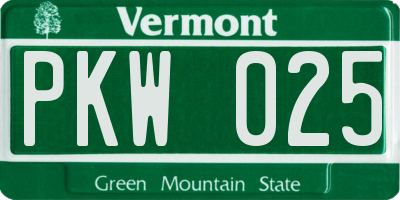 VT license plate PKW025