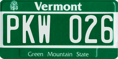 VT license plate PKW026