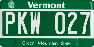 VT license plate PKW027