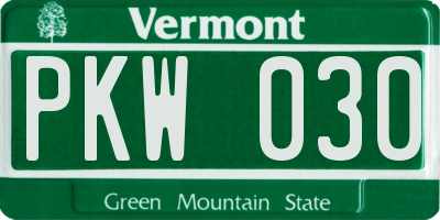 VT license plate PKW030