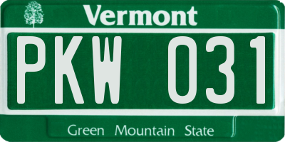 VT license plate PKW031