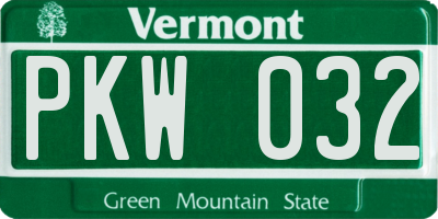 VT license plate PKW032