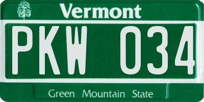 VT license plate PKW034