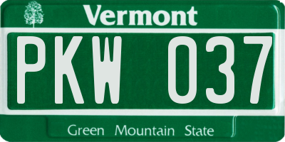 VT license plate PKW037