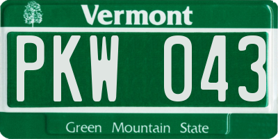VT license plate PKW043