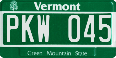 VT license plate PKW045
