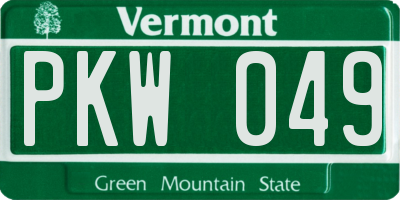 VT license plate PKW049