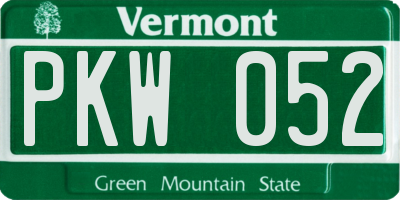 VT license plate PKW052