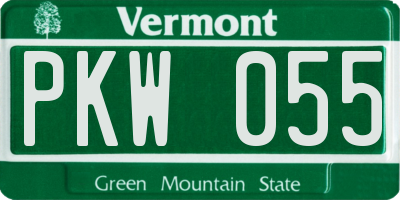 VT license plate PKW055