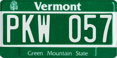 VT license plate PKW057