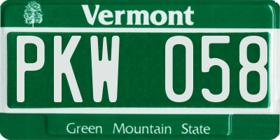 VT license plate PKW058