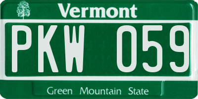 VT license plate PKW059