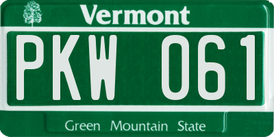 VT license plate PKW061
