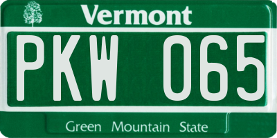 VT license plate PKW065