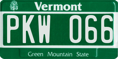 VT license plate PKW066
