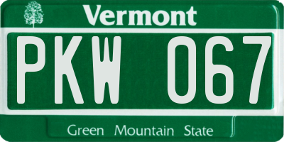 VT license plate PKW067