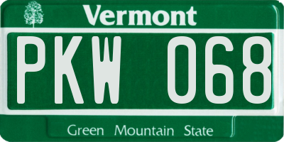 VT license plate PKW068