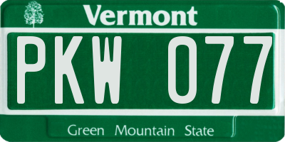 VT license plate PKW077