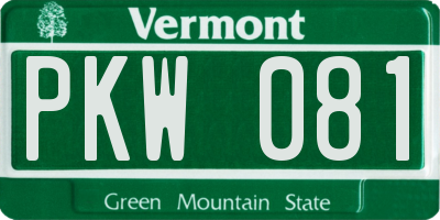 VT license plate PKW081