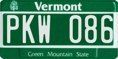 VT license plate PKW086