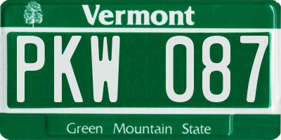 VT license plate PKW087