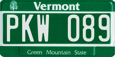 VT license plate PKW089