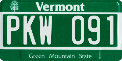 VT license plate PKW091