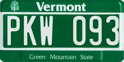 VT license plate PKW093