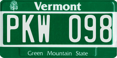 VT license plate PKW098