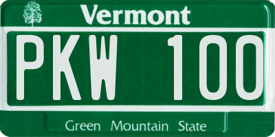 VT license plate PKW100