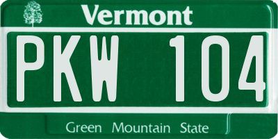 VT license plate PKW104