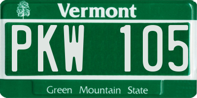 VT license plate PKW105