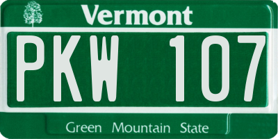 VT license plate PKW107