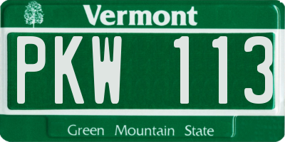 VT license plate PKW113