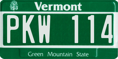 VT license plate PKW114