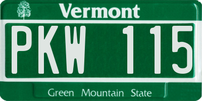 VT license plate PKW115