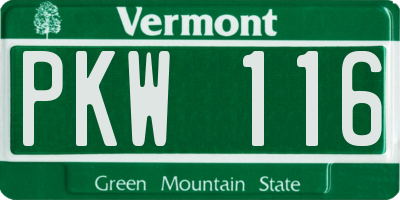 VT license plate PKW116
