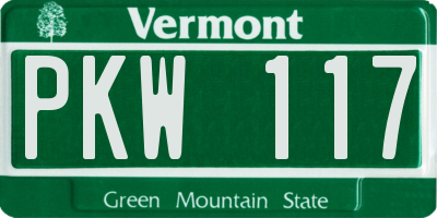 VT license plate PKW117