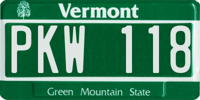 VT license plate PKW118