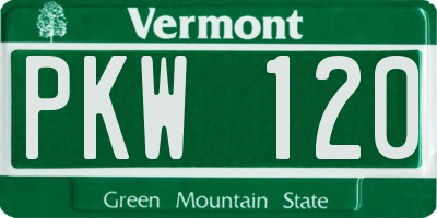 VT license plate PKW120