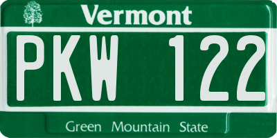 VT license plate PKW122